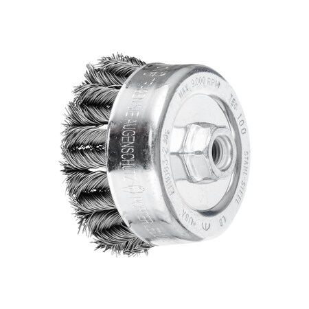 4 COMBITWIST® Knot Cup Brush - Dbl Row - .023 CS Wire, 5/8-11 Thread (ext.)